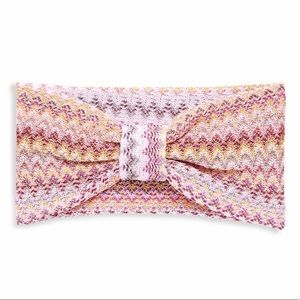 Missoni pink knit zig zag chevron pink multi color headband